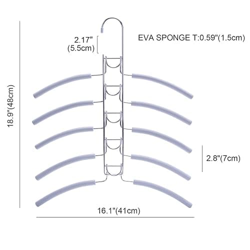 Nature Smile No Shoulder Bump Multiple Sweater Coat Clothes Hangers,Multi Layers Space Saving T Shirt Blouse Rack,(2 Pack Light Grey Color) thumbnail 2