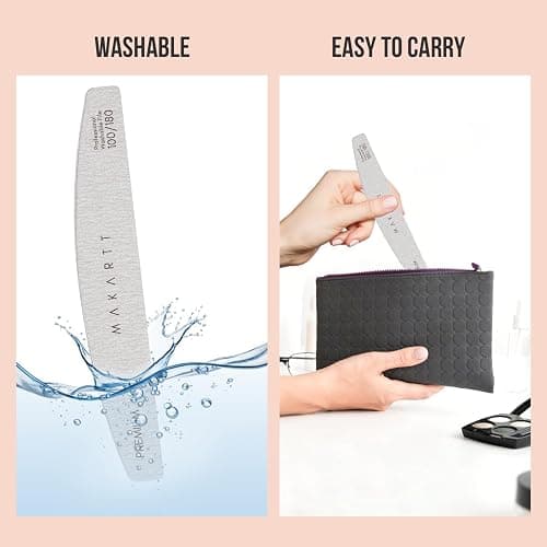 Makartt 100/180 Grit Nail Files, 10PCS Zebra Emery Boards for Nails | Dual-Sided 100 Grit Shapes Acrylic & Gel, 180 Grit Smooths Natural Nails, Pre-Buffed Safe Edge Filers for Home DIY Salon Use thumbnail 6