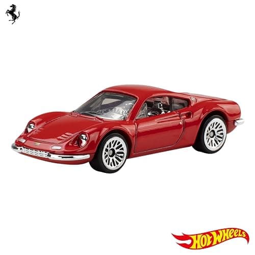 Hot Wheels Pack de 5 Coches Ferrari a Escala 1:64 | Set oficial con licencia de 5 vehículos Ferrari de metal fundido para jugar o exponer, de colección, JLN12 thumbnail 2