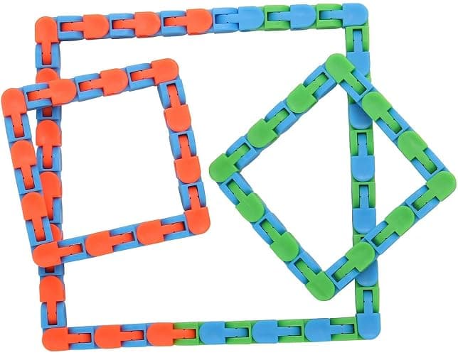 Yeefunjoy 6 Pack 24 Links Wacky Tracks Snap and Click Fidget Toys, Finger Sensory Toys, Snake Puzzles for Stress Relief, Party Bag Fillers, Party Favours, Random Color thumbnail 4