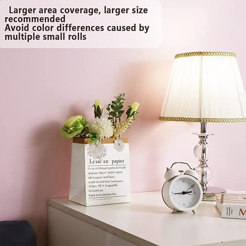 HeloHo Solid Light Pink Wallpaper Matte Textured Peel and Stick Wallpaper 118"X15.7" Modern Self Adhesive Removable Wall Paper Waterproof Contact Paper for Living Room Bedroom Decor thumbnail 5