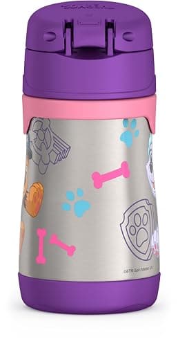 THERMOS Vacuum Insulated Stainless Steel 10oz Straw Bottle, Paw Patrol Girl thumbnail 4