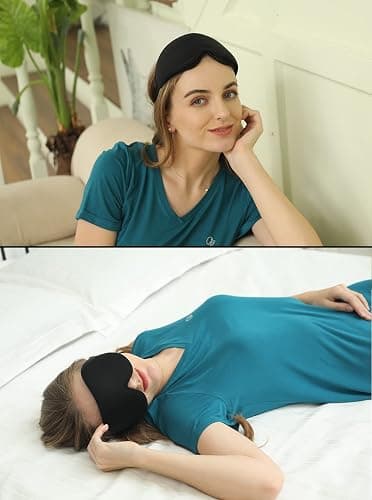 Sleep Mask, 3D Deep Contoured Eye Covers for Sleeping, 99% Block Out Light Eye Mask, Zero Pressure Cup Blindfold for Men Women, with Adjustable Strap for Sleeping, Yoga, Traveling (Black) thumbnail 2
