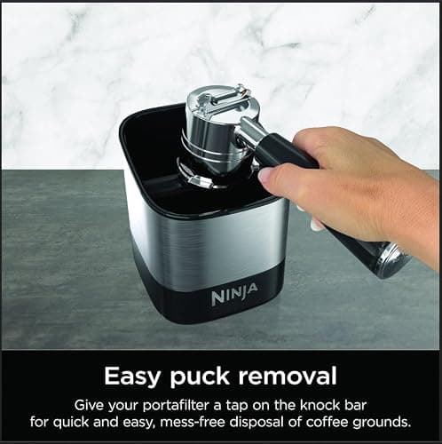 Ninja Luxe Café Knock Box, Accessories for Espresso Machine, Easy & Mess-Free Puck Disposal, Coffee & Espresso Grounds, Non-slip Base, Removable Bar, Holds 10 Double Shot Pucks, XSKKNOCKBOX thumbnail 3