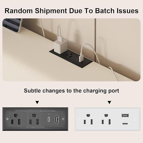Full Size Bed Frame with 4 Storage Drawers and LED Lights, Upholstered Platform Bed with Adjustable Headboard and Charging Station, Metal Slats Support, No Box Spring Needed,Easy Assembly, White thumbnail 10