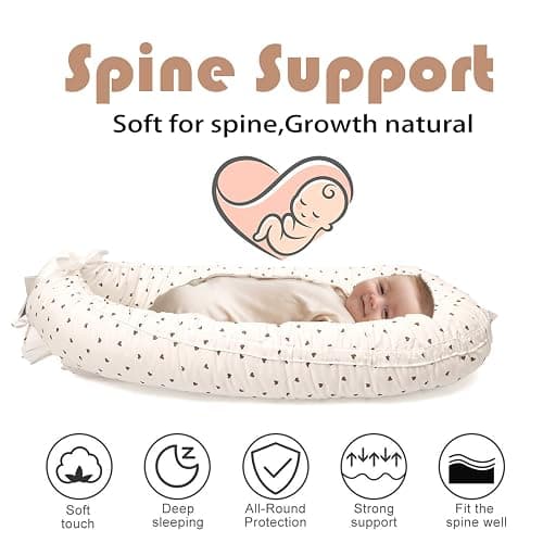 EAQ Baby Nest Pod for Newborn,Baby Sleep Pod Soft Breathable 100% Cotton Napping or Traveling for 0-12 Months,Travel & Baby Essential Gift for Newborn thumbnail 5