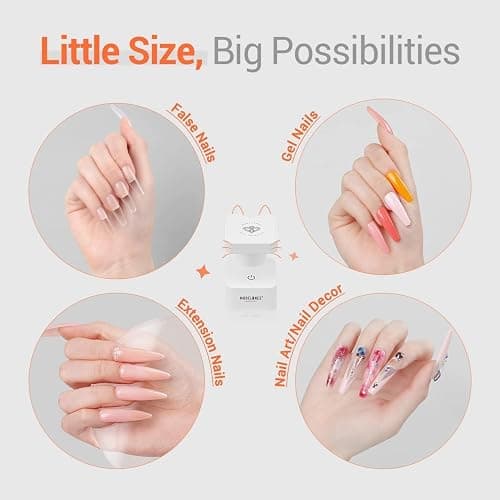 UV Nail Light, Modelones Innovative UV Led Nail Lamp, Mini Gel Nails Lamp for Gel Polish, Quickly-Dry Cure Nails Lamp, Nail Dryer for Travel Manicure, UV Light for Nails Extension System, White thumbnail 6