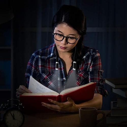 Book Light, Rechargeable LED Hug light, Neck Hug Reading Lights for Bed Reading, Hands Free Flexible Arm, Soft Silicone Arms Comfortable Wear, Perfect for Bookworms Kids Crafts Knitting Travel, BBQ thumbnail 2
