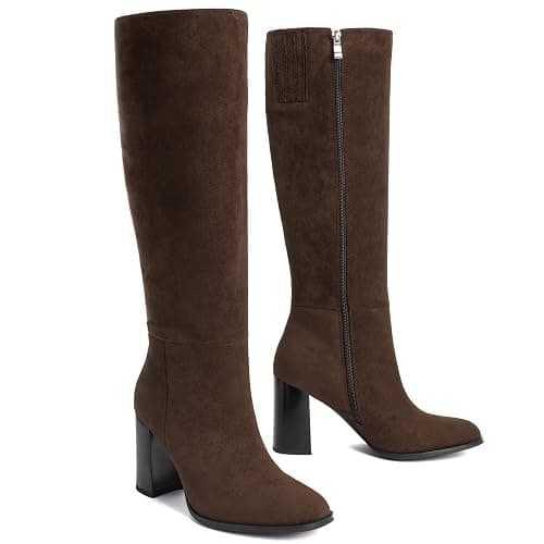 Lumeheel Women Knee High Boots - Round Toe Chunky Heel Tall Boots with Side Zip, Fashion Long Gogo Boots for Fall Winter thumbnail 5