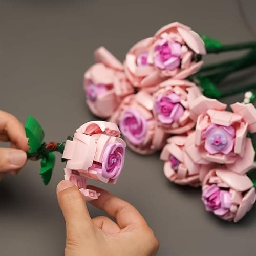 CHUANGPIN Flowers Building Set for Adults,Roses Gift for Her or Him for Christmas,Anniversary,Valentine's Day,Botanical Collection,Artificial Flowers Home Decoration 741 pcs thumbnail 5