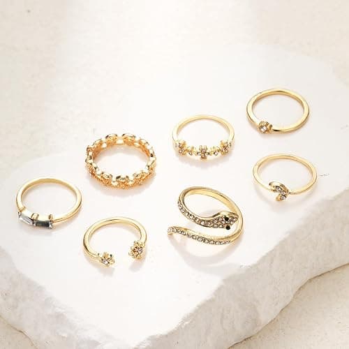 FUTIMELY Boho Retro Stackable Rings Sets for Women Knuckle Joint Finger Knuckle Nail Ring Sets Moon Stars Stack Preppy Statement Rings Cute Trendy Stuff Jewelry thumbnail 5