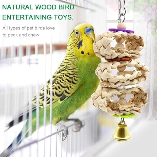 Bird Parrot Swing Toys, Chewing Standing Hanging Perch Hammock Climbing Ladder Bird Cage Toys for Budgerigar, Parakeet, Conure, Cockatiel, Mynah, Love Birds, Finches and Other Small to Medium Birds thumbnail 5
