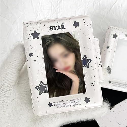 FEINIPOOK Kpop Photocard Binder Cute Star Photocard Holder K-pop Mini Album Book K pop Photo Card Holder Hollow Album for Fan Merchandise Gifts, CPP Pocket, No Acid, No PVC, 32 Pocket thumbnail 5