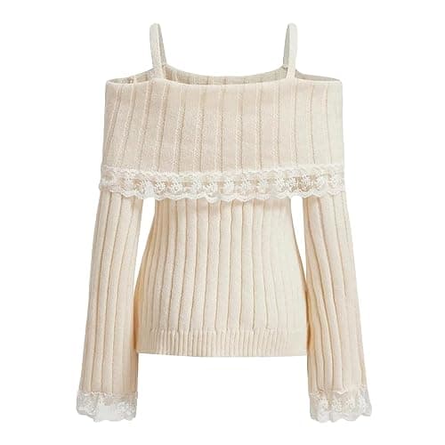 Fairy Grunge Shirts for Women Y2K Tops Long Sleeve Lace Patchwork Tees Teen Girls Vintage Slim Blouse Fall Clothes thumbnail 5