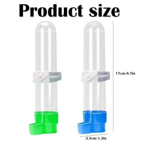 4 Pcs Bird Water Feeder, Budgie Water Dispenser, Budgie Water Feeder - 120ml PP Plastic Bird Waterers (2 Blue + 2 Green) for Cage Mounting, Small Parrot & Finch Hydration thumbnail 2