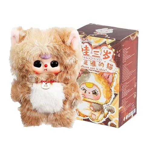 WINKLOORI Baby Three Whose Cat Am I Series Plush Blind Box (1 of 12 Possible Styles) Cute Figures Collectible Toys Birthday Gifts (1Pc BlindBox) - Image 1