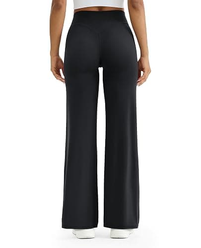 FOGFIRE Womens Wide Leg Yoga Pants High Waisted Straight Leg Leggings | No Front Seam, Buttery Soft Booty Lifting Gym Workout Leggings thumbnail 4