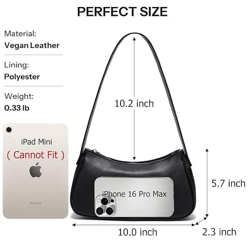 LACOMILA Small Shoulder Bag for Women Cute Mini Purse Trendy Vegan Leather Y2k Crescent Handbag thumbnail 3