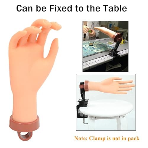 Nail Practice Hand for Acrylic Nails, Mannequin Hands for Nails Practice, Flexible Fake Hands to Practice Fake Nails Bendable Fake Hand Manicure Practice Hands Nail Art Training Hand 1Pc thumbnail 5