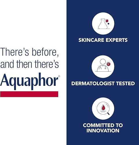 Aquaphor Healing Ointment, Multipurpose Ointment for Dry, Cracked Skin, Chafing, Cuticle Care, Fragrance Free, Non Greasy and Non Comedogenic Body Moisturizer, Dermatological Skin Care, 141g Tube thumbnail 10