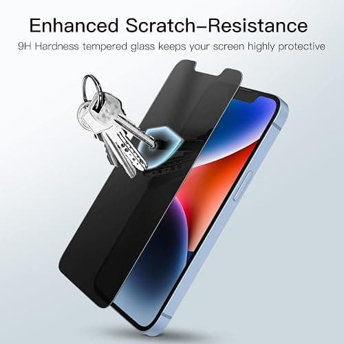 JETech Privacy Screen Protector for iPhone 16e 2025, iPhone 14 6.1-Inch, Anti Spy Tempered Glass Film, 2-Pack thumbnail 6