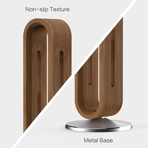 BRIMFORD Kopfhörer Ständer Holz Schreibtisch - U-Form Headset Halterung - Aluminium Gaming Kopfhörer Aufbewahrung - Universal für Sennheiser Bose Sony Airpods Max - Tisch Organizer Accessoire thumbnail 4
