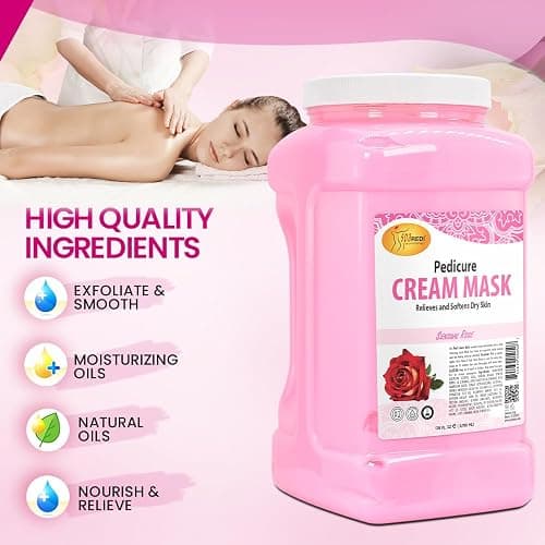 SPA REDI - Body and Foot Cream Mask, Sensual Rose, 128 Oz - Pedicure Massage for Tired Feet and Body, Hydrating, Fresh Skin - Infused with Hyaluronic Acid, Amino Acids, Panthenol, Comfrey Extract thumbnail 5