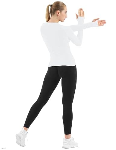 MathCat Seamless Workout Shirts for Women Long Sleeve Yoga Tops Sports Running Shirt Breathable Athletic Top Slim Fit thumbnail 6