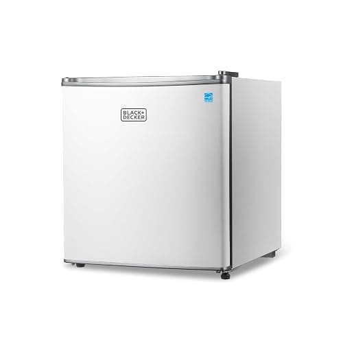 BLACK+DECKER 1.7 Cu. Ft. Compact Refrigerator, ENERGY STAR Certified, Single Door Mini Fridge with Chiller Compartment, Personal Fridge for Home or Dorm Room, R600a Refrigerant, BCRK17W, White - Image 1