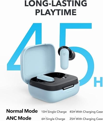 soundcore P30i by Anker Noise Cancelling Earbuds, Strong and Smart Noise Cancelling, Powerful Bass, 45H Playtime, 2-in-1 Case and Phone Stand, IP54, Wireless Earbuds, Bluetooth 5.4, App Control thumbnail 6
