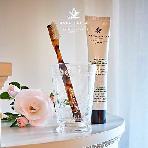 Acca Kappa Historical Classic Brown Toothbrush Medium Pure White Bristles Hand-Made Acetate Handle thumbnail 2