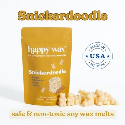Happy Wax Holiday Treats Collection Scented Natural Soy Wax Melts – 6 Total Oz. of Scented Wax Melts, Collection Includes Peppermint Bark, Gingerbread, and Snickerdoodle thumbnail 5
