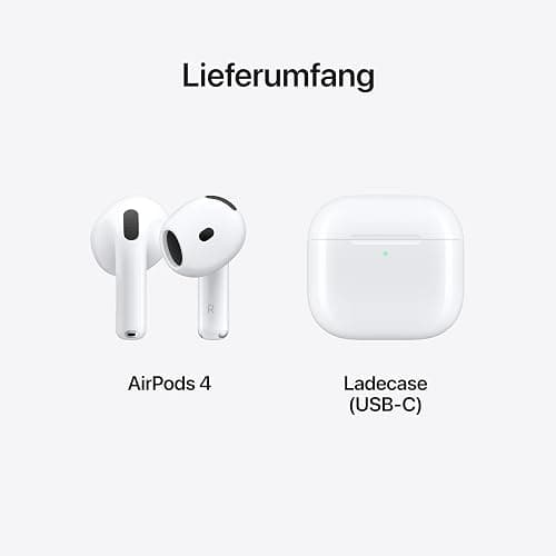 Apple AirPods 4 Kabellose Kopfhörer, Bluetooth Kopfhörer, Personalisiertes 3D Audio, Schutz vor Schweiß und Wasser, USB-C Ladecase, H2 Chip, bis zu 24 Std. Wiedergabe thumbnail 6