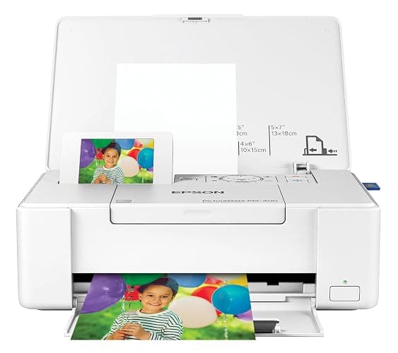 Epson PictureMate PM-400 Wireless Compact Color Photo Printer, white | Compact wireless photo printing; borderless 4 x 6 and 5 x 7 in., mobile support; ideal for home and travel - Image 1
