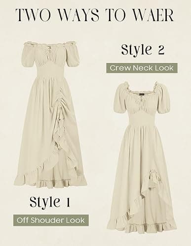 Scarlet Darkness Renaissance Dress Women Cottagecore Corset Dress Ruffle Maxi Dress with Pockets thumbnail 3
