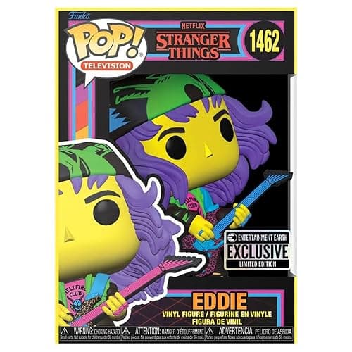 Funko Pop! Stranger Things Eddie with Guitar Blacklight Vinyl Figure #1462 - Entertainment Earth Exclusive thumbnail 5