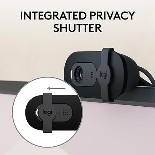 Logitech Brio 101 Full HD 1080p Webcam for Meetings, Streaming, Desktop, Laptop, PC - Built-in Mic, Shutter, Works with Zoom, Microsoft Teams, Nintendo Switch 2’s New GameChat Mode, USB-A,-Black thumbnail 4