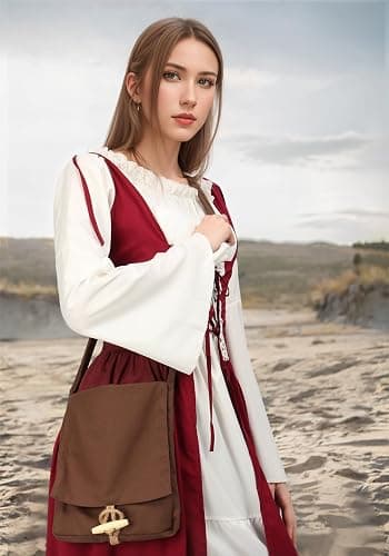 PROCOS Medieval Canvas Shoulder Bag, Pilgrim Pouch Bag Renaissance Viking Cosplay Accessory thumbnail 3
