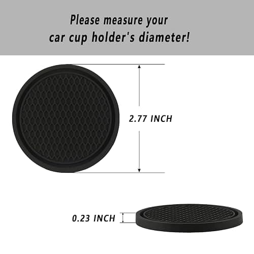 ZSDY Car Cup Coaster, 4PCS Universal Auto Non-Slip Cup Holder Embedded in Ornaments Silicone Coaster, Car Interior Accessories Sets, Black thumbnail 4