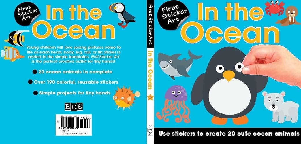 First Sticker Art: In the Ocean: Color By Stickers for Kids, Make 20 Pictures! (Perfect Christmas Gift, Stocking Stuffer for Ages 3+) thumbnail 7
