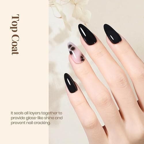 beetles Gel Polish 2Pcs 15ml No Wipe Top Coat Gel Nail Polish High Gloss Shiny Long-Lasting Clear Gel Top Coat, Soak Off Nail Lamp, Summer Nails Home DIY Manicure and Nail Salon Gifts for Women thumbnail 8