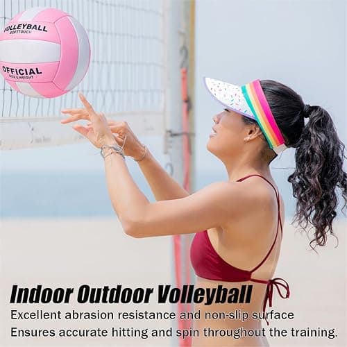 ZLY Volleyball,Official Size 5 Volleyballs for Indoor Outdoor,Soft Touch Volleyballs for Beach Play Pool Training Game with Ball Pump thumbnail 5