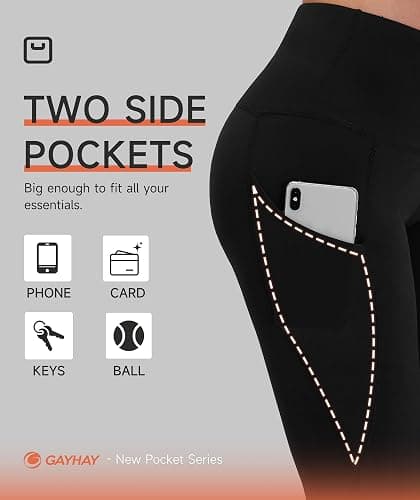 GAYHAY High Waist Yoga Pants with Pockets, Leggings for Women Tummy Control Compression Workout Leggings for Women thumbnail 6