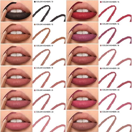 12 Colors Lip Liner Set, Matte Finish Series Lip Liners Pen Kit for Women, Long Lasting Waterproof Smooth High Pigmented Lip Pencil for Daily Makeup (Set B) thumbnail 4