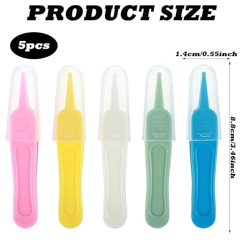 5 Pcs Nose Cleaning Tweezers, 5 Colors Baby Booger Picker with Round Head Effective Nose Picker Baby Ear Noses Navel Cleaner Clip for Babys Care thumbnail 2