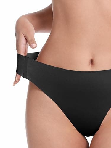 LUCKMEEY Cotton Thongs for Women Seamless Thongs for Women No Show Thong Panty Liners Workout G-String Thongs Underwear thumbnail 2