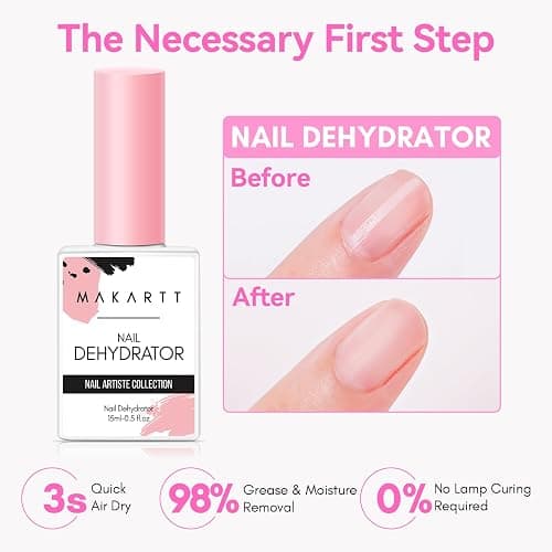 Makartt Nail Dehydrator and Primer Set: Acid Free Air Dry Nail Prep Dehydrate and Hema Free Nail Primer Professional Long-lasting for Acrylic Nails Powder UV Gel Polish(15ML/0.5 oz) thumbnail 3