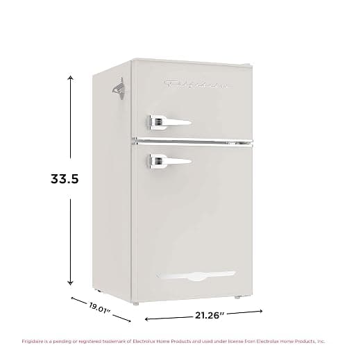 Frigidaire EFR840-Cream EFR840 Retro Mini Fridge with Freezer & Side Bottle Opener-Small 2 Door Refrigerator for Office Bar or College Dorm Room-3.1 Cu Ft (Cream) thumbnail 3