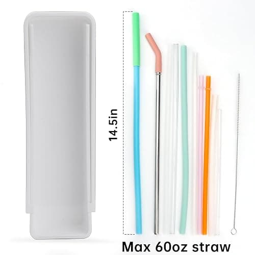 UXIETIN Expandable Straw Organizer Drawer for Cabinet,Reusable Extra Long Straw Drawer Organizer Fits for 60oz Stanley Long Straw thumbnail 2
