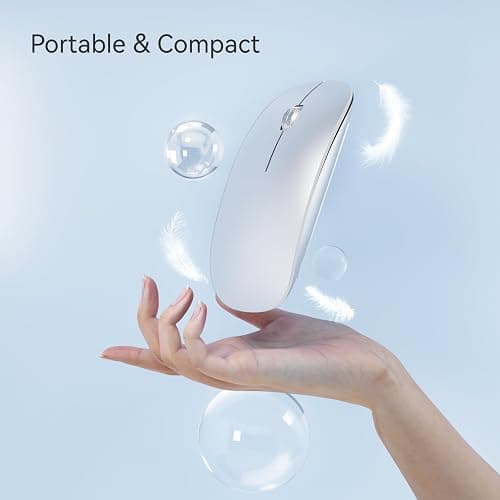 Uiosmuph U30 Souris Bluetooth, Trois Modes sans Fil (BT5.1 USB) silencieuse Rechargeable Portable pour Mac/Ordinateur/Linux/Android, Argent thumbnail 3
